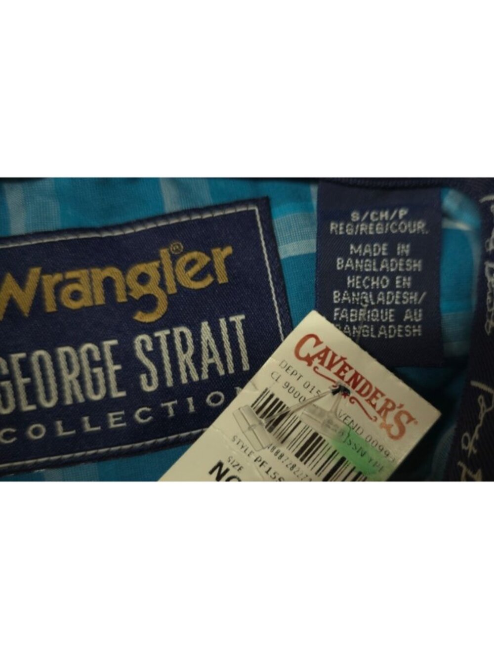 Wrangler George Strait Mens Small Teal Relaxed Fit UPF Performance Button Shirt - Picture 10 of 14
